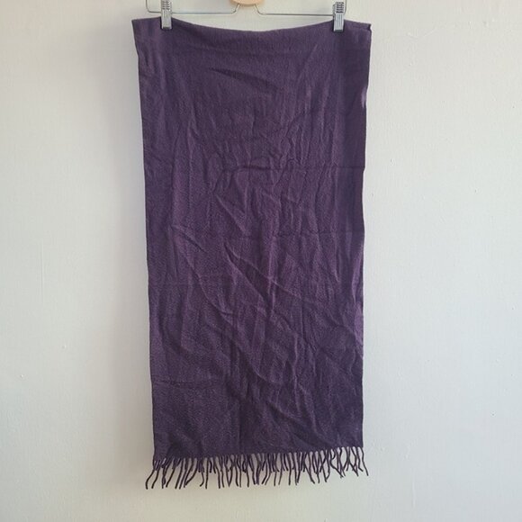 Loro Piana 100% Cashmere Scarf Purple Fringes - Picture 1 of 4